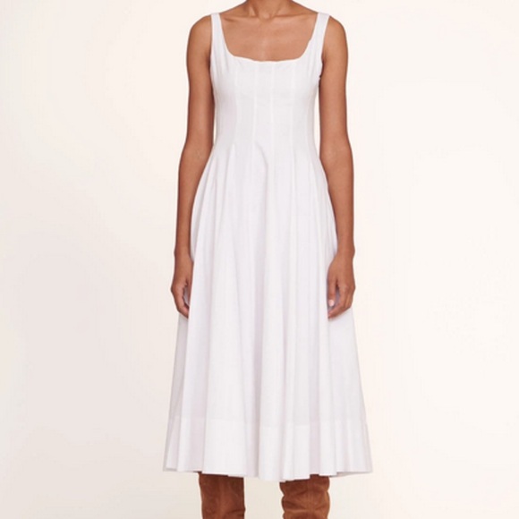 🌺🎉HP🎉🌺 NWT Staud Wells Midi Dress White - Picture 9 of 16